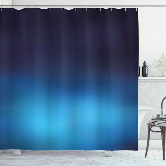 Ambesonne Navy Shower Curtain, Blue Ombre Ocean Inspired, 69"Wx75"L, Dark Blue