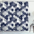 thumbnail image 1 of Ambesonne Navy Shower Curtain, Patchwork Style Dots Star, 69"Wx84"L, Navy and White, 1 of 3