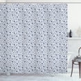 thumbnail image 1 of Ambesonne Navy White Shower Curtain, Anchor Helm Lighthouse, 69"Wx84"L, Night Blue and White, 1 of 5