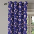 thumbnail image 1 of Ambesonne Navy and Blush Grommet Curtain Single Panel, Sakura Blossom, 50"x60", Purple Rose Fern Green, 1 of 5