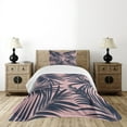 thumbnail image 1 of Ambesonne Navy and Blush Quilted Bedspread Set 2 Pcs, Summer Hawaii, Twin Size, Night Blue Pale Pink, 1 of 3