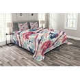 thumbnail image 1 of Ambesonne Navy and Blush Quilted Bedspread Set 3 Pcs, Color Splashes, Queen Size, Multicolor, 1 of 3
