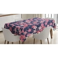 thumbnail image 1 of Ambesonne Navy and Blush Tablecloth Rectangular Table Cover, Japanese Spring, 60"x90", Dark Blue Coral Pink, 1 of 4