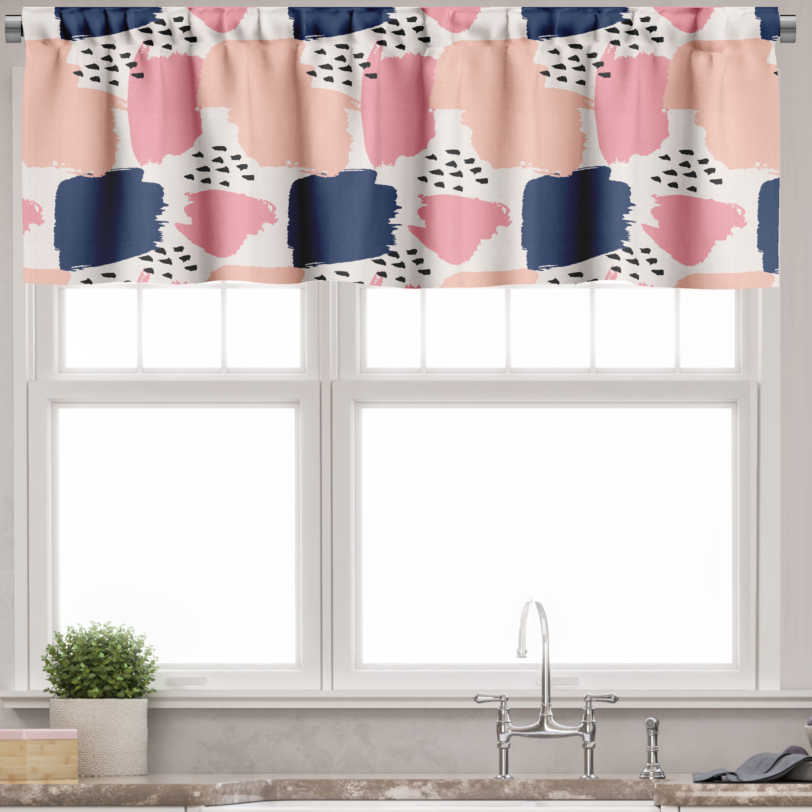 Floral and Lemon Pattern Light Filtering Satin Valance Set