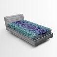 thumbnail image 1 of Ambesonne Navy and Teal Fitted Sheet, Ombre Tribe, Twin Size, Dark Blue Teal, 1 of 2