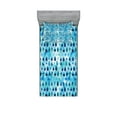 thumbnail image 1 of Ambesonne Navy and Teal Fitted Sheet & Pillow Sham Set, Waterdrops Quirky, Twinxl, Turquoise Navy Blue, 1 of 2