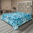 thumbnail image 1 of Ambesonne Navy and Teal Flat Sheet, Waterdrops Quirky, Full Size, Turquoise Navy Blue, 1 of 1