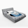 thumbnail image 1 of Ambesonne Nebula Fitted Sheet, Cosmic Journey Space, Queen Size, White and Blue, 1 of 2