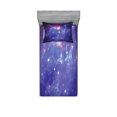thumbnail image 1 of Ambesonne Nebula Fitted Sheet & Pillow Sham Set, Milky Way Galaxy Stars, Twin, Navy Purple, 1 of 2