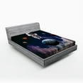 thumbnail image 1 of Ambesonne Nebula Fitted Sheet, Planets Astronaut Space, Queen Size, Multicolor, 1 of 2