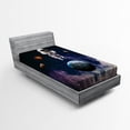 thumbnail image 1 of Ambesonne Nebula Fitted Sheet, Planets Astronaut Space, Twin XL Size, Multicolor, 1 of 2