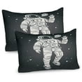 thumbnail image 1 of Ambesonne Nebula Pillow Sham 2 Pack, Cartoon Astronaut Space, 36"x20", Charcoal Grey Dust, 1 of 3
