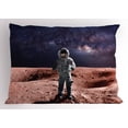 thumbnail image 1 of Ambesonne Nebula Pillow Sham, Spacewalk on Mars Outer, 26" X 20", Purple Brown, 1 of 2