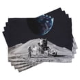 thumbnail image 1 of Ambesonne Nebula Place Mats Set of 4, Moon Outer Space, Standard Size, Grey and Blue, 1 of 6