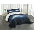 thumbnail image 1 of Ambesonne Nebula Quilted Bedspread Set 3 Pcs, Milky Way Galaxy Space, King Size, Navy White, 1 of 5