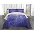 thumbnail image 1 of Ambesonne Nebula Quilted Bedspread Set 3 Pcs, Milky Way Galaxy Stars, Queen Size, Navy Purple, 1 of 3
