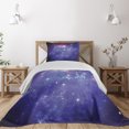 thumbnail image 1 of Ambesonne Nebula Quilted Coverlet 2 Pcs, Milky Way Galaxy Stars, Twin Size, Navy Purple, 1 of 2