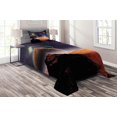 thumbnail image 1 of Ambesonne Nebula Quilted Coverlet 2 Pcs, Solar Sky Orbit Comet, Twin Size, Purple Dark Orange, 1 of 2