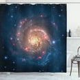 thumbnail image 1 of Ambesonne Nebula Shower Curtain, Black Hole Cosmos Space, 69"Wx84"L, Petrol Blue Peach, 1 of 5