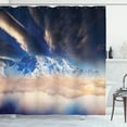 thumbnail image 1 of Ambesonne Nebula Shower Curtain, Snowy Winter Mountains, 69"Wx75"L, Blue White, 1 of 5