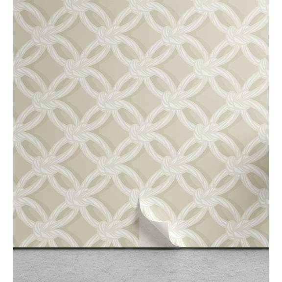 Ambesonne Neutral Color Peel & Stick Wallpaper for Home, Graphic Knotted, 13"x72", Grey Yellow and Eggshell