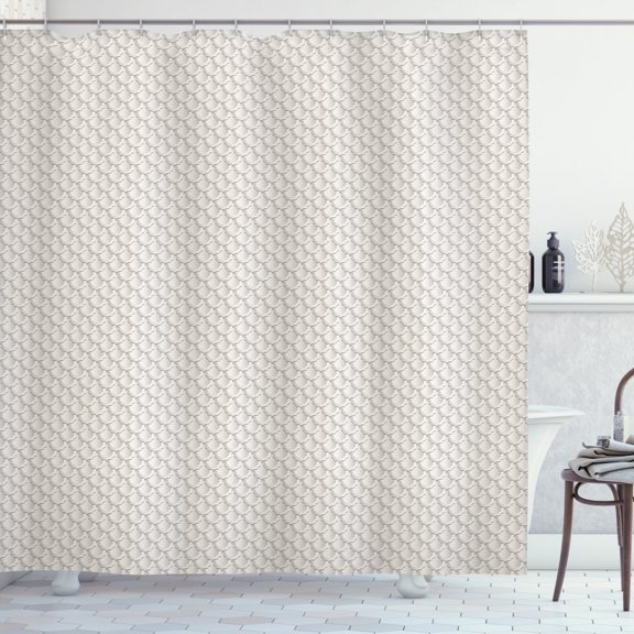 Ambesonne Neutral Color Shower Curtain, Like Motifs, 69"Wx84"L, Dust Pale Eggshell