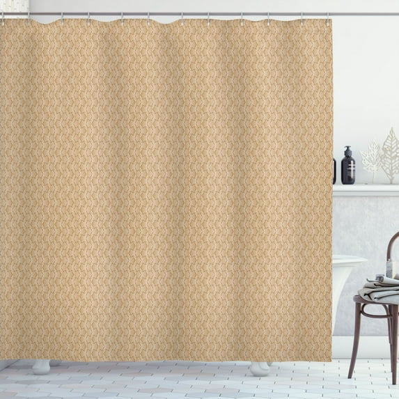 Ambesonne Neutral Color Shower Curtain, Vertical Waves Design, 69"Wx75"L, Almond Cream