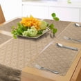 thumbnail image 1 of Ambesonne Neutral Color Table Runner & Placemats, Vertical Waves Design, Placemat 4 pcs + Runner 12"x72", Almond Cream, 1 of 2