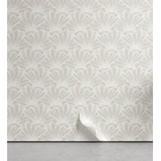 Ambesonne Neutral Colors Peel & Stick Wallpaper for Home, Sea Shell Mariner, 13"x72", Coconut and Ivory