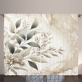 thumbnail image 1 of Ambesonne Neutral Curtains 2 Panel Set, Leaves on Marble Background, 108" x 108", Sepia and Dark Sea Green, 1 of 2