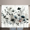 thumbnail image 1 of Ambesonne Neutral Curtains 2 Panel Set, Soft Hues Flowers Pattern, 108" x 63", Dimgray and Slate Blue, 1 of 2