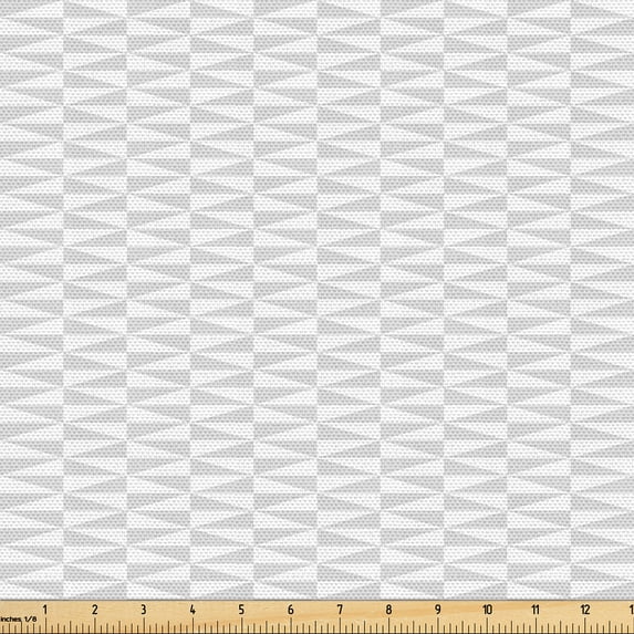 Ambesonne Neutral Fabric by the Yard Upholstery, Triangular Monochromatic, 10 Yards, Pale Grey