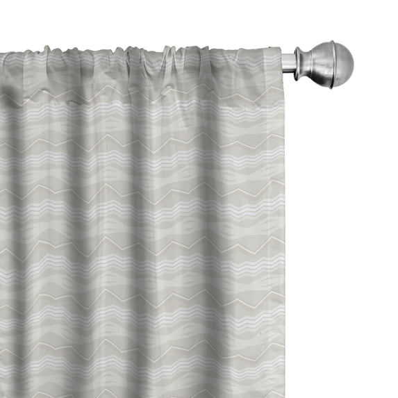 Ambesonne Neutral Modern Curtains, Zigzags and Lines, Pair of 28"x84", Pale Tan and Coconut