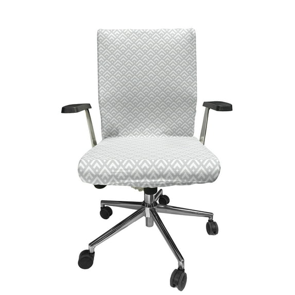 Ambesonne Neutral Office Chair Cover Stretchable High Back, Square or Diamonds Style, Pale Taupe