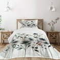 thumbnail image 1 of Ambesonne Neutral Quilted Bedspread Set 2 Pcs, Soft Hues Flowers Pattern, Twin Size, Dimgray and Slate Blue, 1 of 4