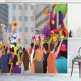 thumbnail image 1 of Ambesonne New Orleans Shower Curtain, People in Festival, 69"Wx70"L, Multicolor, 1 of 3