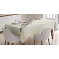 thumbnail image 1 of Ambesonne New Orleans Tablecloth Rectangular Table Cover, Hand Drawn Player, 60"x84", Cream Vermilion Teal, 1 of 3