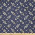 thumbnail image 1 of Ambesonne New Year Fabric by the Yard Microfiber, Line Art Christmas Motif, 5 Yards, Dark Indigo and Pale Yellow, 1 of 2
