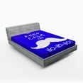 thumbnail image 1 of Ambesonne New Year Fitted Sheet, Keep Calm Humor Words, Queen Size, Vermilion White, 1 of 3