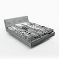 thumbnail image 1 of Ambesonne New York Fitted Sheet, Downtown Manhattan, Queen Size, Black and White, 1 of 3
