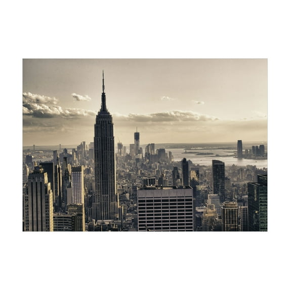 Ambesonne New York Jigsaw Puzzle, NYC Winter Time, Heirloom-Quality Fun Activity for Family Durable Cardboard, 1000 pcs, Beige Grey