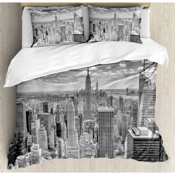 Ambesonne New York Manhattan Duvet Cover Set