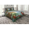 thumbnail image 1 of Ambesonne New York Quilted Bedspread Set 3 Pcs, Grunge Words Culture, Queen Size, Multicolor, 1 of 3