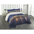 thumbnail image 1 of Ambesonne New York Quilted Coverlet 3 Pcs, Manhattan Landscape, King Size, Multicolor, 1 of 5