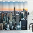 thumbnail image 1 of Ambesonne New York Shower Curtain, NYC Manhattan Skyline Dusk, 69"Wx84"L, Grey and Orange, 1 of 3