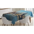 thumbnail image 1 of Ambesonne New York Tablecloth Rectangular Table Cover, Urban City Skyline, 60"x90", Blue Grey, 1 of 3
