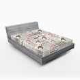 thumbnail image 1 of Ambesonne News Fitted Sheet, Fashion Magazine Retro, Full Size, Black White Pink, 1 of 3