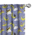 thumbnail image 1 of Ambesonne Night 4-Panel Curtains, Cats on Crescent Moons Sky, 56"x95", Ceil Blue Multicolor, 1 of 4