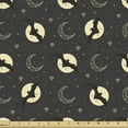 thumbnail image 1 of Ambesonne Night Fabric by the Yard Upholstery, Bats Moons Stars Diamond Art, 2 Yards, Charcoal Grey Pale Yellow, 1 of 5