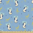 thumbnail image 1 of Ambesonne Night Fabric by the Yard Upholstery, Penguins Sleep on Pillows Art, 2 Yards, Dark Violet and Earth Yellow, 1 of 5